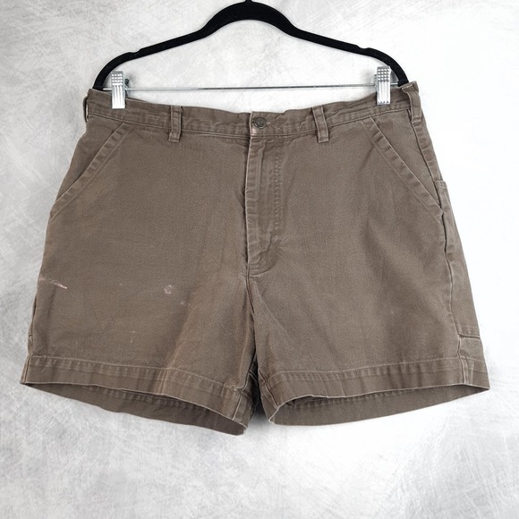 Patagonia Stand Up Shorts Mens 35 Brown Canvas Utility Hike Workwear Outdoor - Picture 1 of 16